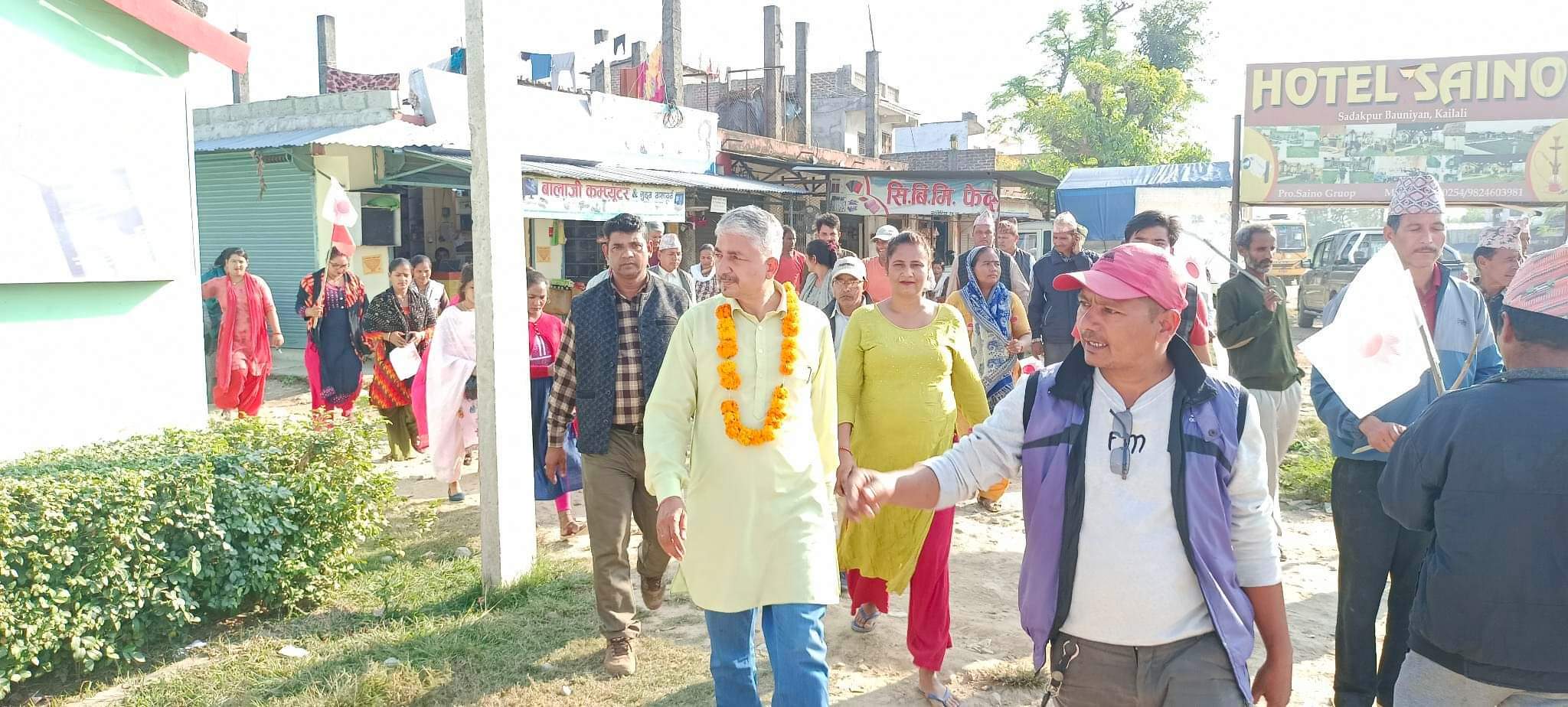 बर्दगोरियाको बौनिया बजारमा एमालेको बृहत घरदैलो