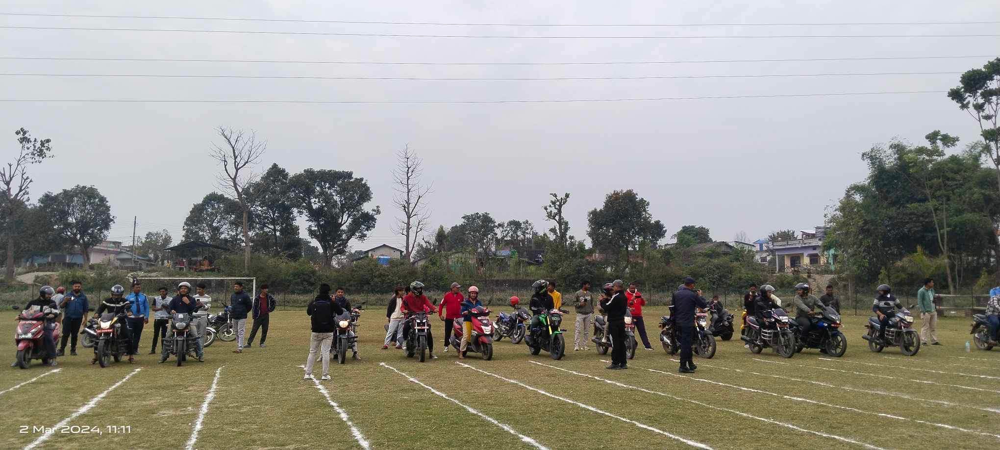 सवारी दुर्घटना न्यूनीकरणका लागि“स्लो बाइक कम्पिटिसन”