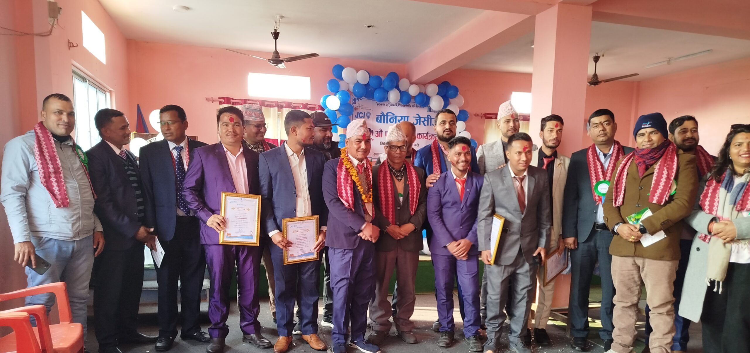 बौनियाँ जेसीजको १२औं पदस्थापना कार्यक्रम सम्पन्न