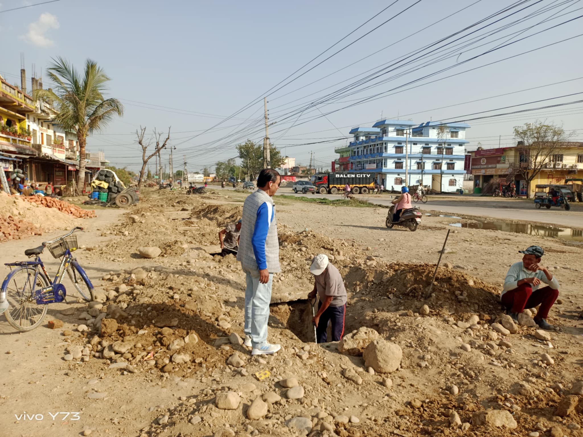 बौनियाँ बजारको नाला निर्माण कार्य तिब्र गतिमा अघि बढ्दै