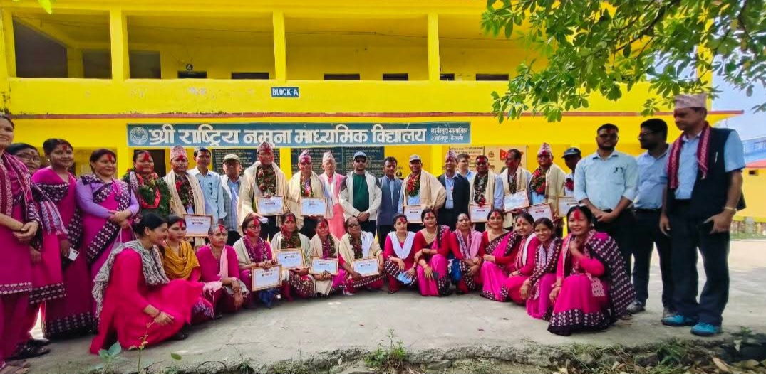 राष्ट्रिय नमुना मावि मोतिपुरमा शिक्षकहरुको विदाई तथा स्वागत कार्यक्रम सम्पन्न