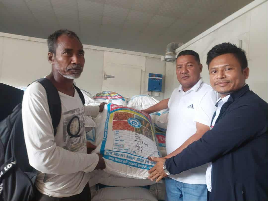 ५० प्रतिशत अनुदानमा बर्दगोरियाका किसानलाई धानको बीउ वितरण