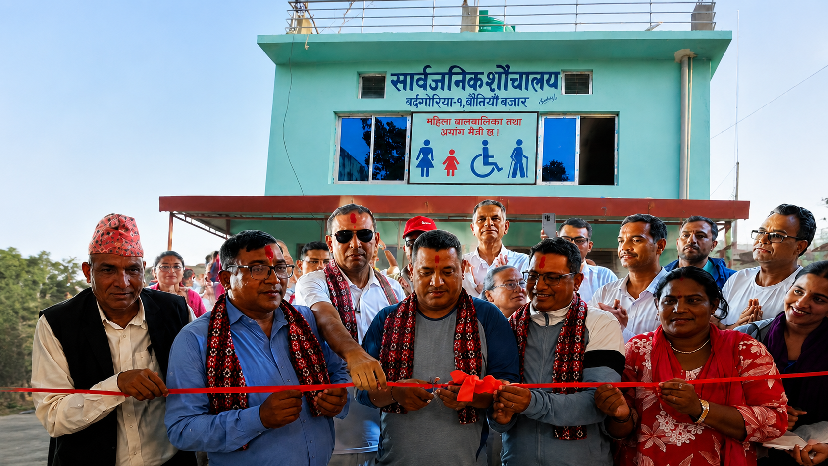 बाैनियाँ बजारमा अपाङ्गमैत्री स्मार्ट सार्वजनिक शौचालय उद्घाटन