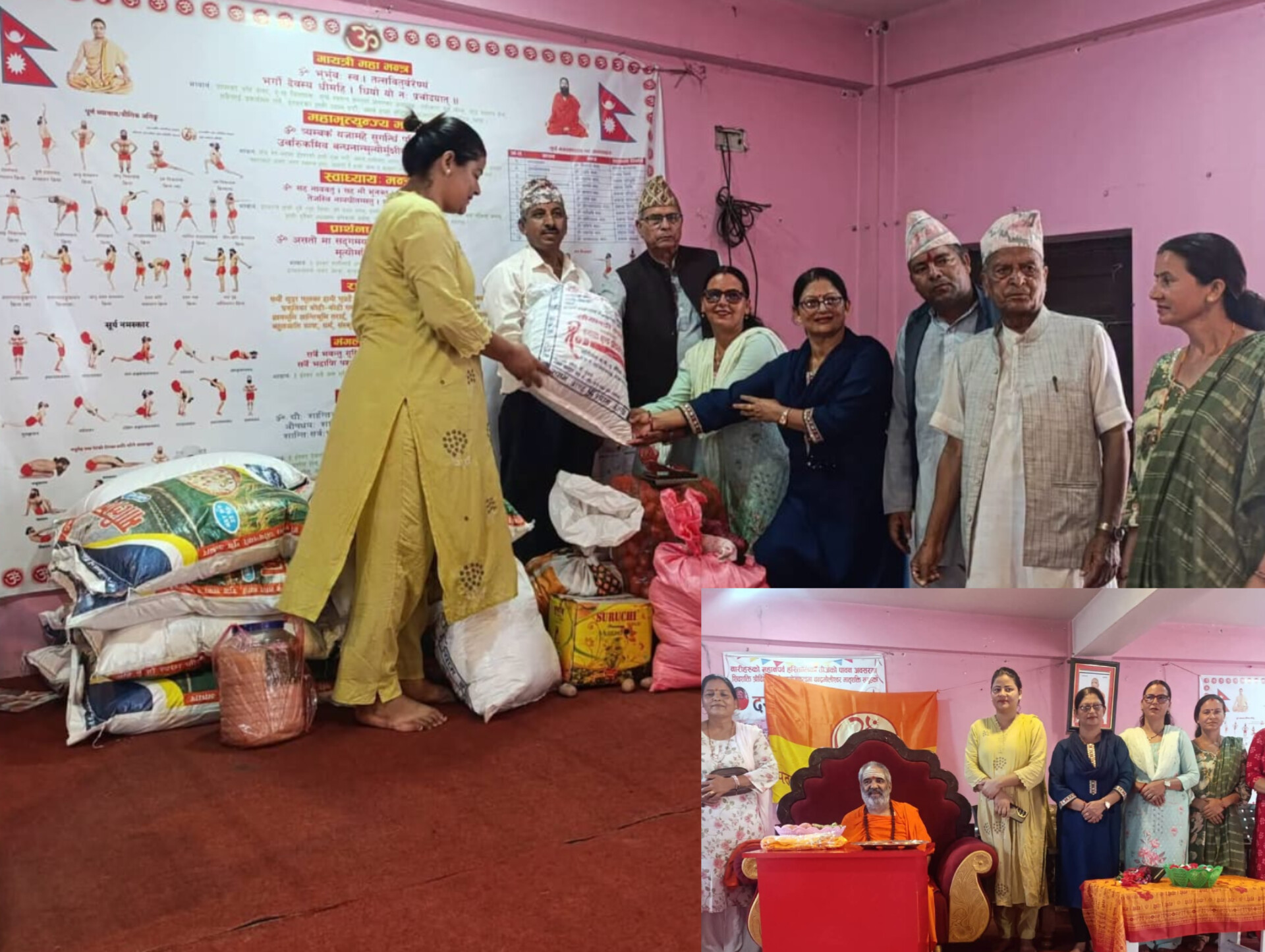 नगरप्रमुख शाहीद्वारा गुरुकुललाई ५० हजार बराबरको खाद्यसामग्री सहयोग